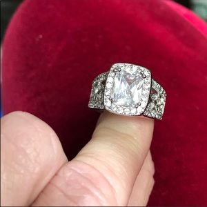 White Sapphire and sterling silver ring